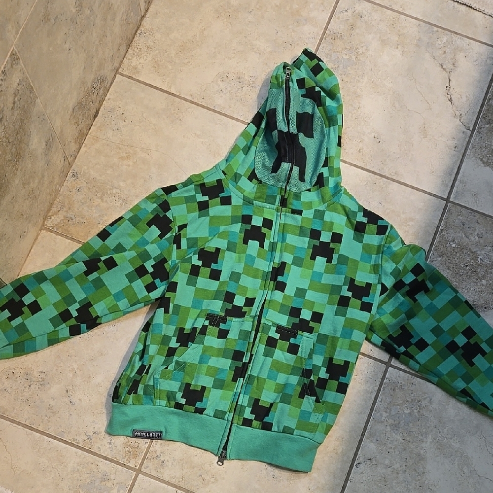 Minecraft Green and Black Pixel Sweatshirt